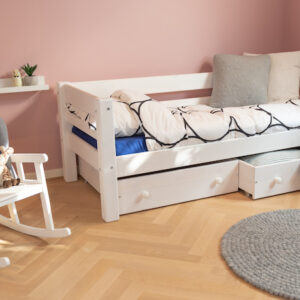 PAKKETILBUD: Basis seng 70 x 160 cm, hvid, inkl. gratis madras Scanliving Premium Lilla