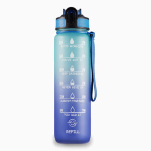 Vandflaske med tidsangivelse (1 liter) - Lilla - 7,5cm x 7,5cm x 28cm - Yara
