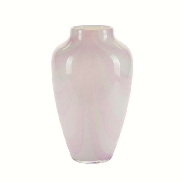 Vase med brede swirl striber, lilla - H35 cm.