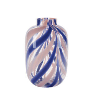 Vase med tynde striber, lilla - H25cm