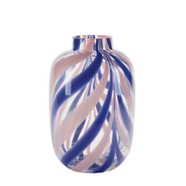 Vase med tynde striber, lilla - H25cm