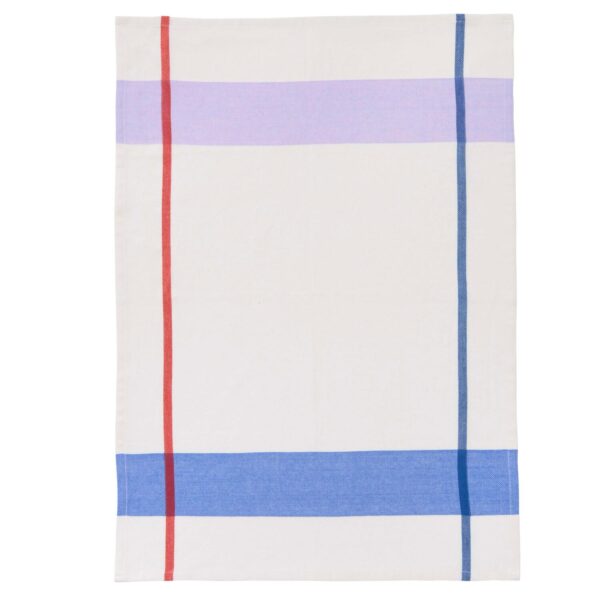 Viskestykke stribet, lilla/ivory - 50x70 cm.