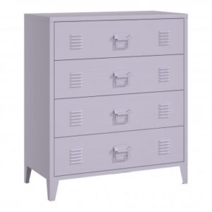 LINNA Kommode i metal H92 x B80 x D40 cm - Lilla