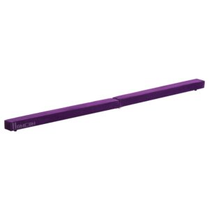 Sammenklappelig balancebom, skridsikker, ruskindsbetræk, holdbart træ, 210 x 10 x 6,5 cm, lilla