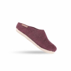 Uldtøffel (100% ren uld) - Model Lilla m/sål i skind - Dansk Design fra SHUS - 36